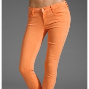MOTHER Vibrant Orange Skinny Jeans